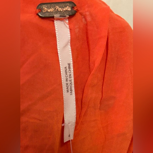 Free People Orange/Rouge Halter Open Back Lace Design Dress NWT Size 4 🧡 - Picture 10 of 11